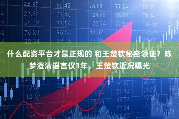什么配资平台才是正规的 和王楚钦秘密领证？陈梦澄清谣言仅1年，王楚钦近况曝光