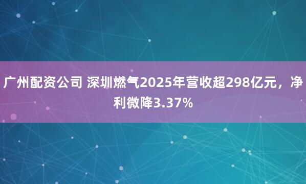 广州配资公司 深圳燃气2025年营收超298亿元，净利微降3.37%